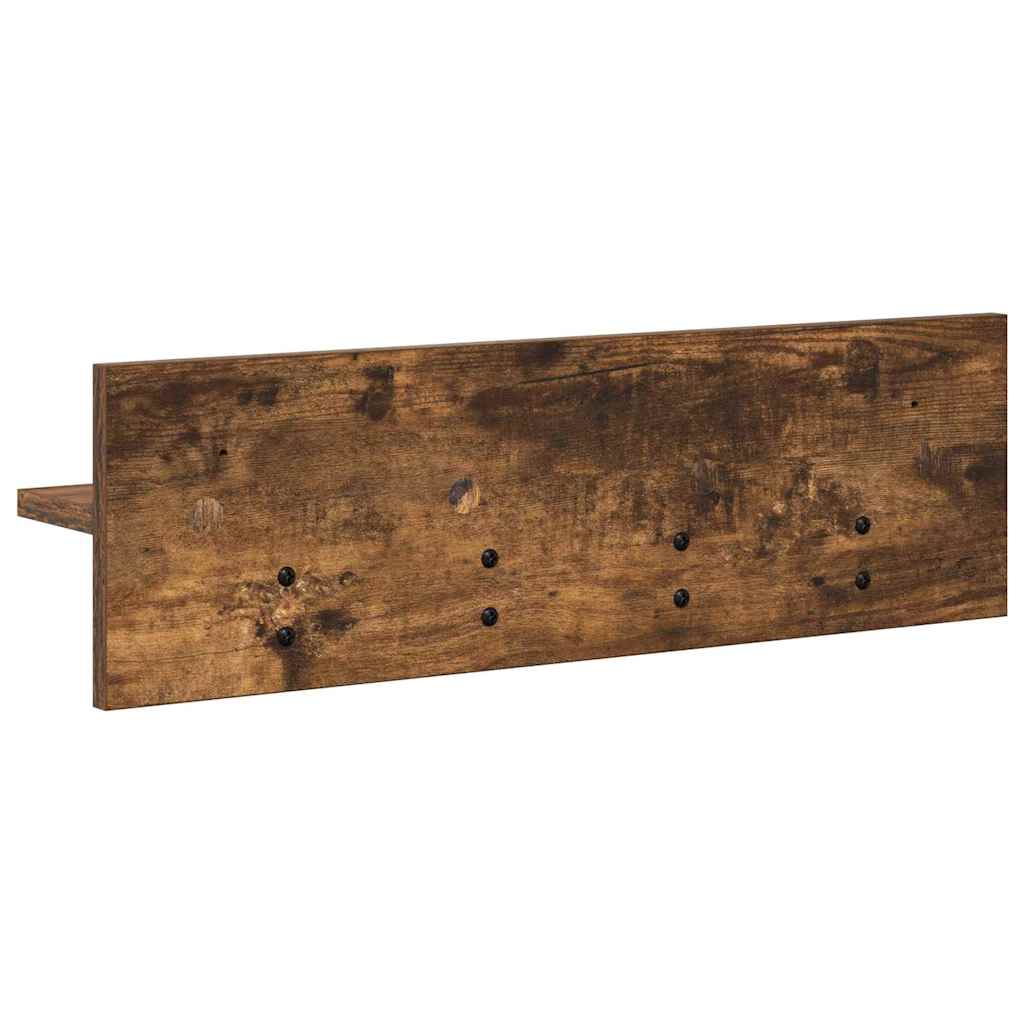Wall Mounted Nightstand Smoked Oak 60 x 10.5 x 18 cm