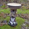 Resin Raccoon Bird Feeder, Garden and Yard Decoration Item, Creative Realistic Animal Outdoor Miniature Landscape Ornament