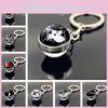 Zinc Alloy Drum Design Keychain With Double-sided Glass Pendant Unique Music Gift