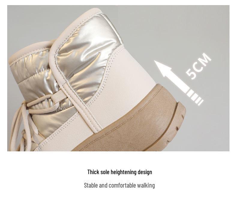 K2905 Women's High-Top Thick-Soled Velvet-Lined Cotton Shoes for 2024 Autumn/Winter