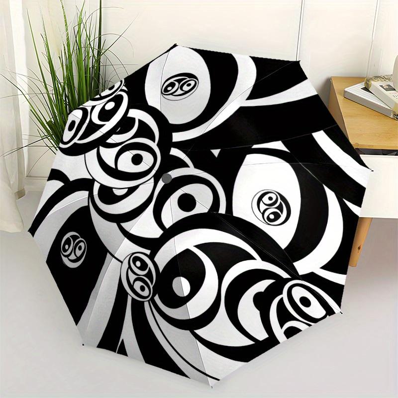 1pc Abstract Pattern Automatic Open/Close Umbrella with One Touch Button,, Windproof Design   Lightweight Portable Umbrella for Women & Men6066