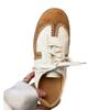 Cowhide Version~ American Retro German Training Shoes Sports Shoes Women's Platform Casual Board Shoes Versatile Color Matching Lace-up White Shoes