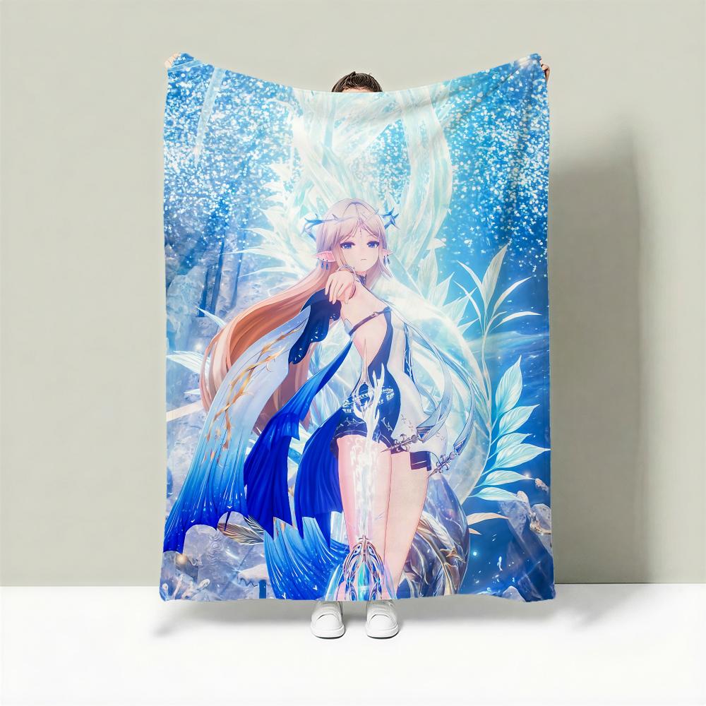 

Game W-Wuthering Waves Throw Lightweight 240g Flannel Blanket Soft Skin-friendly for Summer Cooling 75cmx90cm