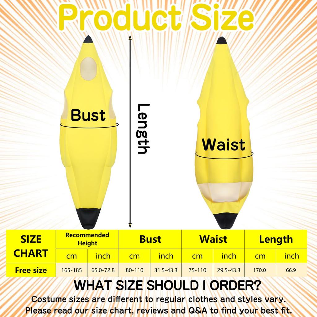 Banana Man Full Banana Costume for Halloween Funny Adult Perfect for School Festivals and Cultural Events [Formemory] - Costume, Yellow, Unisex, Size,