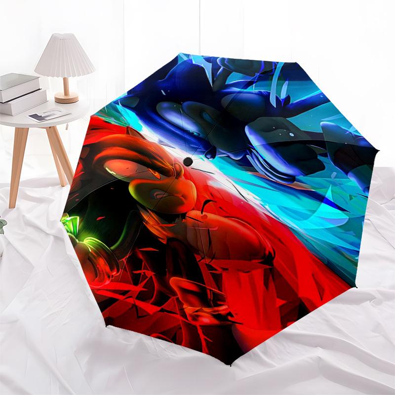 

1pc Garfield Stained Glass Design Automatic Opening Folding Umbrella with 8-Bone Iron Frame, Portable Tri-Fold Design for Outdoor Use, Perfect Gift fo