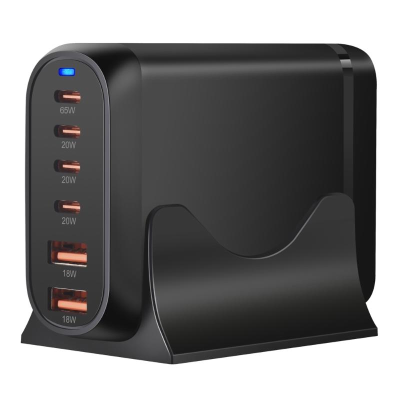 Multiple Device Charging Station, 160W USB C Charger with Double USB & 4Type C Port, for Electronics Devices Travel Use