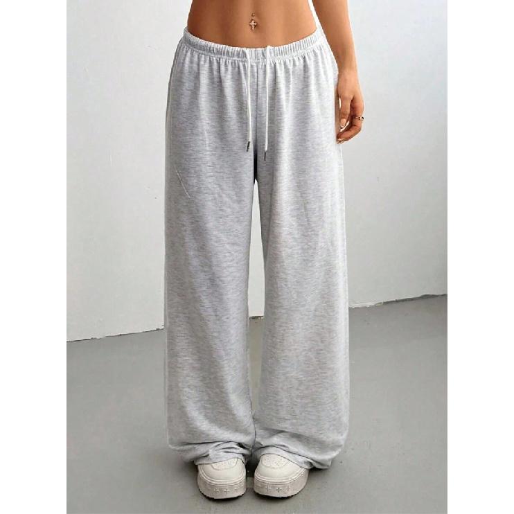 

2026 Spring/Summer Women s Loose Casual Comfortable Elastic Drawstring Sports Wide-Leg Trousers XXXL світло-сірий колір