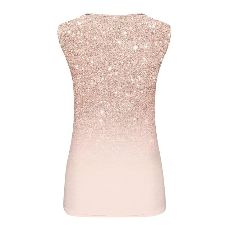 Women Casual Summer Basic Flowy V Neck Sleeveless Deep Side Cut Printed Tank Top