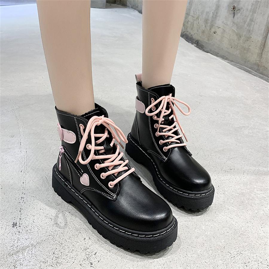 Autumn and Winter Fashion New Comfortable Fleece Warm Cross with Round Toe Cute Leather Women's Square Heel Ankle Boots