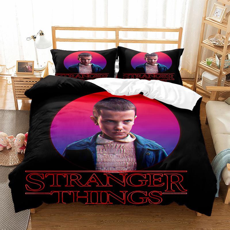 Three-Piece Home Textile Quilt Cover Four-Piece Stranger Things 3D Digital Printing Quilt Cover Pillowcase Bedding