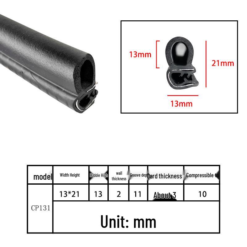 U-Shaped Rubber Steel-Backed Sealing Strip for Car Doors and Cabinets