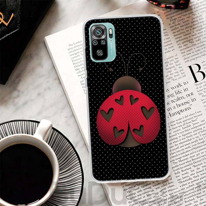 Insect Seven-Star ladybug Cover For Xiaomi Redmi Note 10 9S 9 8T 8 Pro 7 5 Mi 9T 10T 11T 12T 11 12 Lite 12X A3 A2 A1 Print Coque