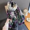 Design Floral bedruckter Kaschmirschal Frauen Winter Pashmina Schals und Tücher Dicke warme Bufanda Stolen Decke Luxus