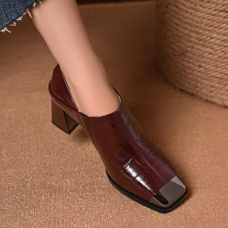 Women High Heels Shoes Elegant Square Toe Chunky Fashion Sandals Summer New Dress Pumps Designer Woman Sandalias De Mujer 35 4500₽