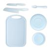Non-slip Plastic Kitchen Knife for Cutting Fruits, Knife Set for Chopping Vegetables, Chopping Board, and Baby Food Set.