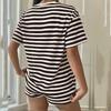 Ladies' Fashion Shirt Casual V-neck Button Short-sleeved Shirt And Shorts Set