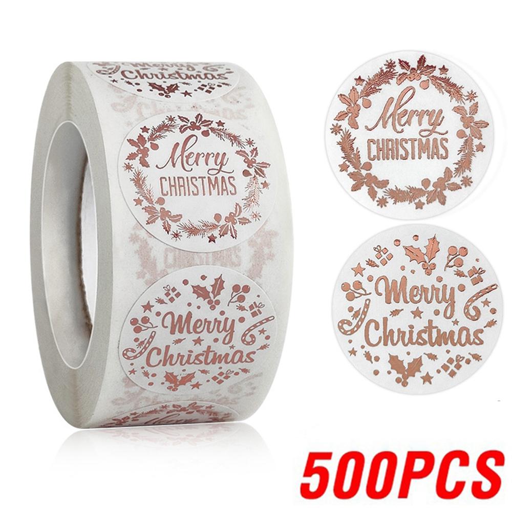 100-500Pcs High-Quality Rose High-Quality Gold High-Quality Merry High-Quality Christmas High-Quality Stickers Self-Adhesive High-Quality Holiday