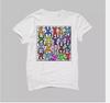 Keith Haring Mehrfarbige Akrobaten Weißes Kurzarm-T-Shirt