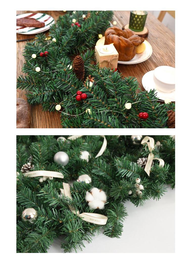 2.7m Christmas Garland with Pine Cones, Ornaments, Handrail & Banister Decoration - In Stock.