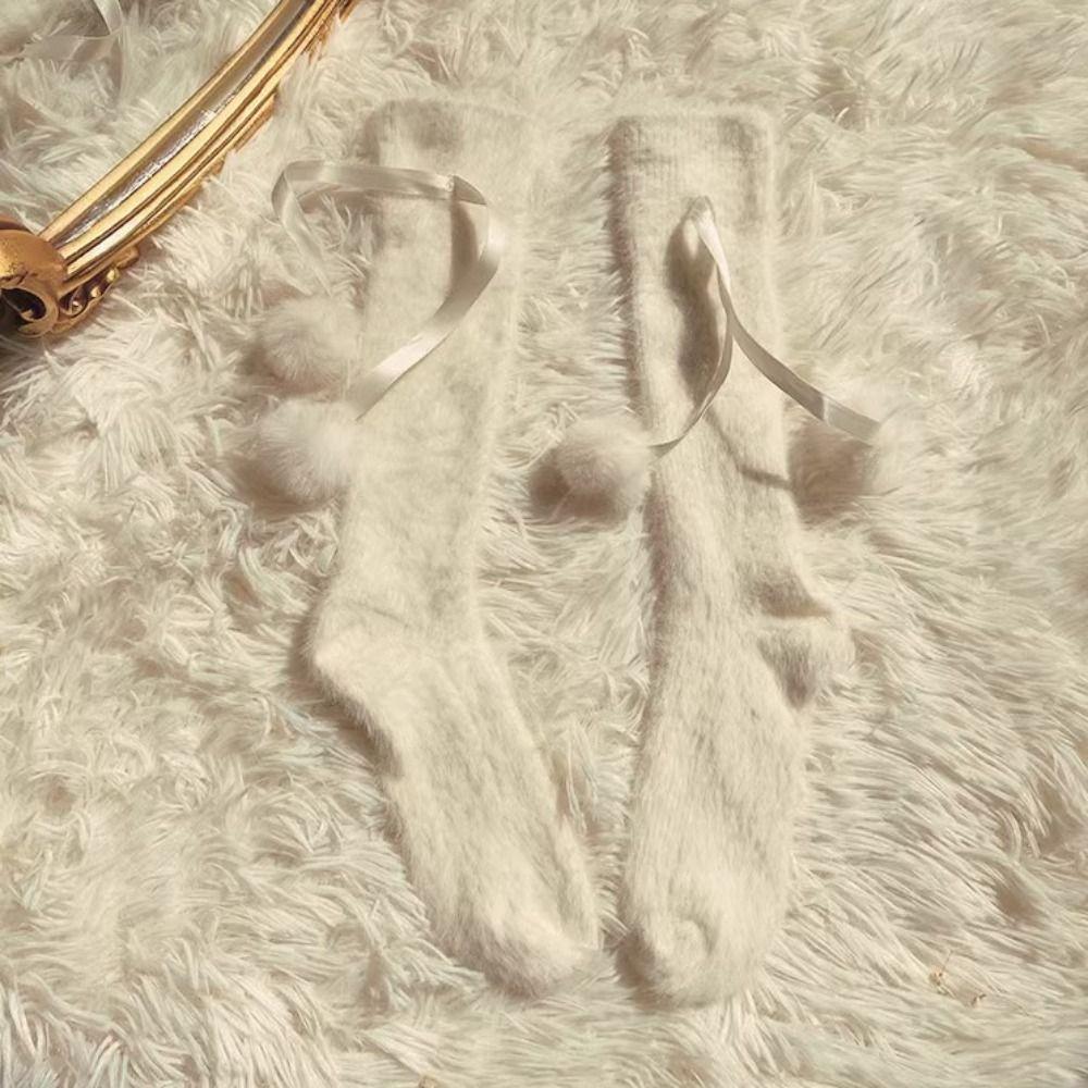 Sweet Mink Fur Socks Soft Thicken Warm Socks Ins Plush Socks Women