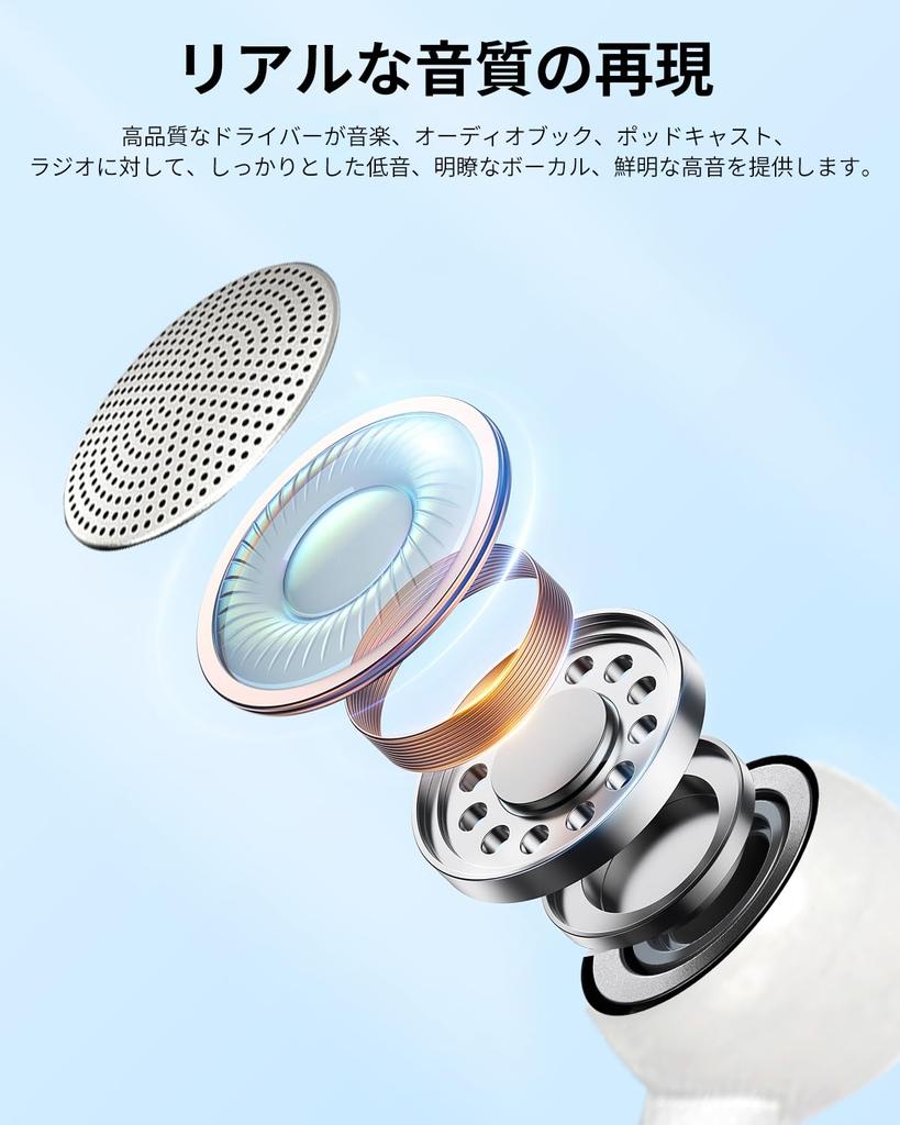 Radio with for Both Left and Right Compatible with Android MP3 Single-ear Earphone, Closed-type, In-ear Type, 3.5mm Jack, Microphone, Ears, YAJOJO,
