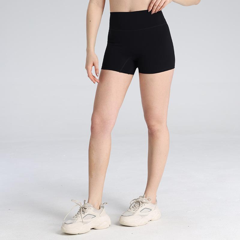 European and American No-embarrassment Line Nude Yoga Shorts Women's High-waisted Peach Hip Leggings Sports Fitness Three-point Pants