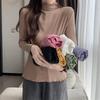 Autumn Winter Modal Base Layer Thermal Underwear Women Semi High Neck Long Sleeve T Shirt Ruffle Trim Inner Outer Wear Top