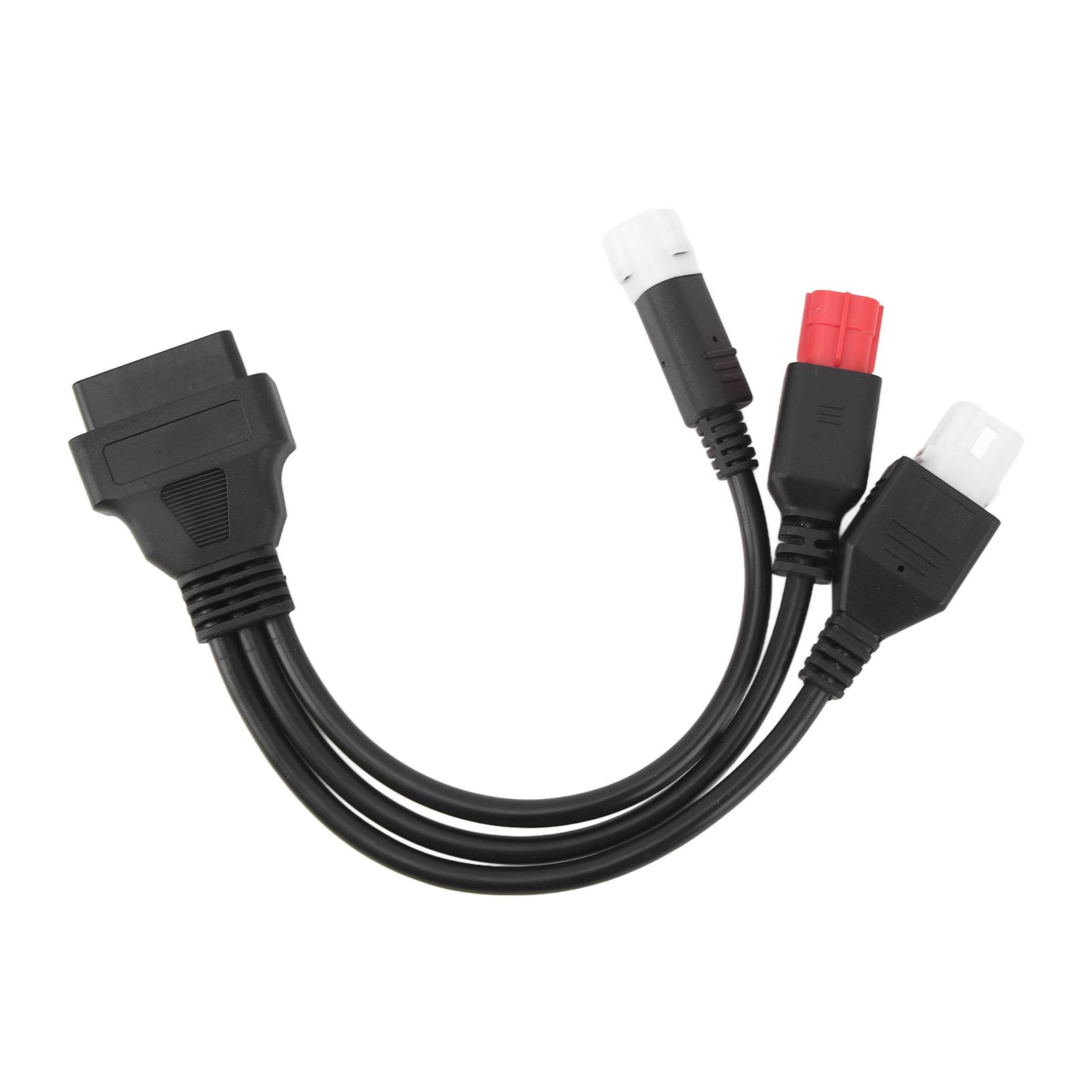 

3 in 1 OBD Diagnostic Cable High Flexibility Plastic Plug and Play Abrasion Resistance for Motorcycle