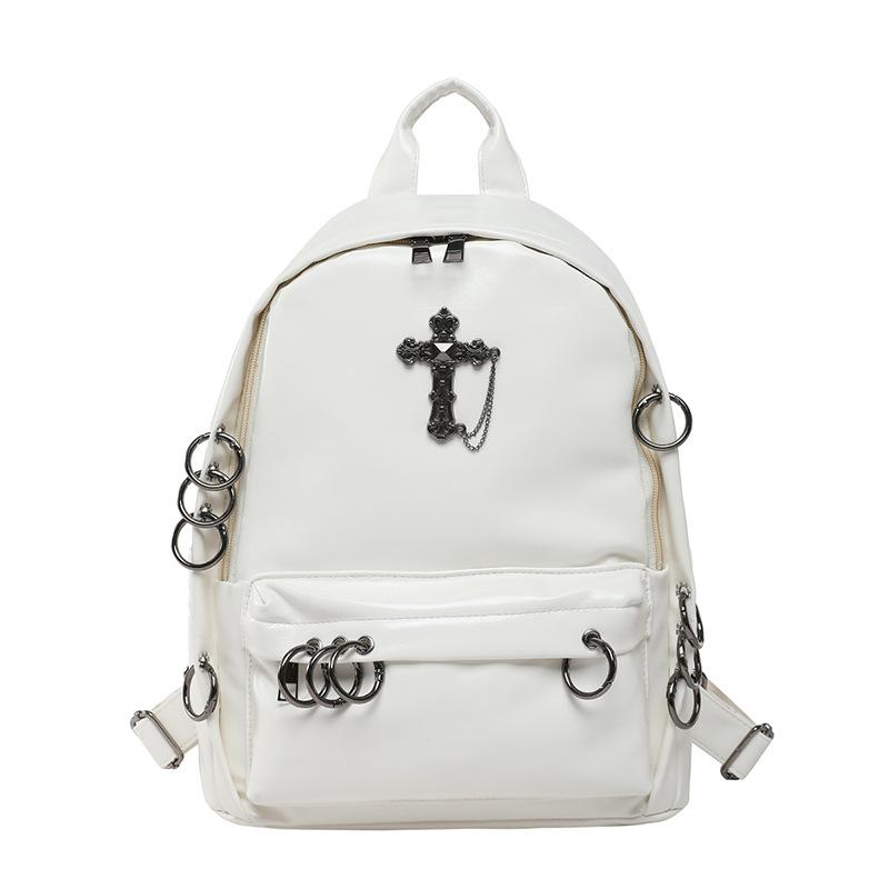 2025 New Backpack Female Punk Style Cross Female Backpack Large Capacity Women's Casual Bag Rivet Backpack Tide