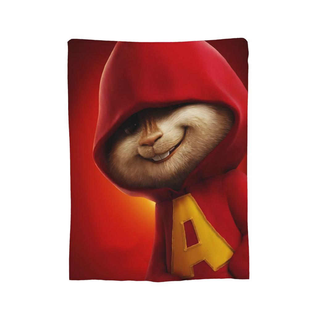 A-Alvin and the Chipmunks Knitted Blanket Coral Fleece Plush Movie Warm Throw Blanket for Bedroom Sofa Bedspread