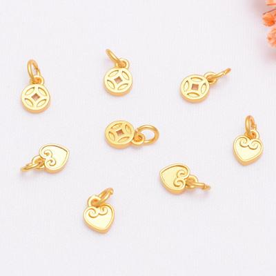 Gold-Plated Copper Heart Pendant for DIY Jewelry