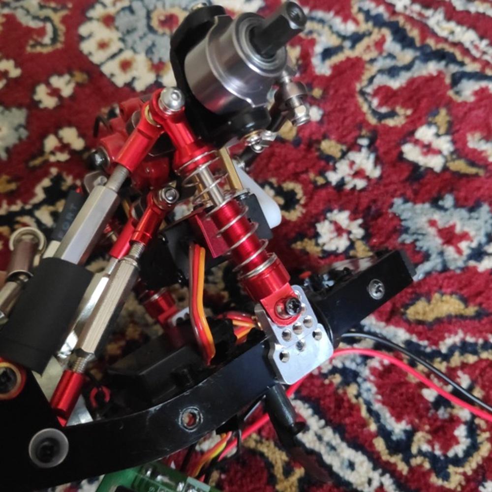 A71Z Metal Steering Link Rod Pull Rod Mounts Shock Absorbers Set For WPL C14 C24 C24-1 1/16 RC Car Upgrade Parts