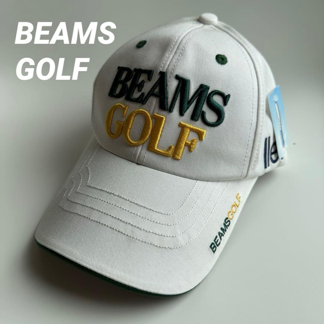 Used Unused with tag BEAMS GOLF COOLMAX logo embroidery cap white