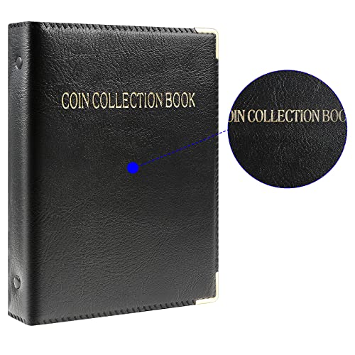PAKESI Münzalbum, Münzmappe, Große Kapazität, Platz für 480 Münzen, Taschengröße 3*3cm, Perfekt für Münzsammlungen, Antike Münzen, Währungen und Münzen, C