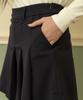 SELITIO Women'S Basic Logo Asymmetrical Pleated Skirt Navy
