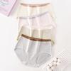 Ladies Spring and Autumn Cotton Extended Bottom Antibacterial Breathable Non  Trace Middle Waist Triangle Briefs