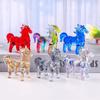 Colorful Decorative Crystal Horse Statue Glass Animal Sculpture  Office Decoration