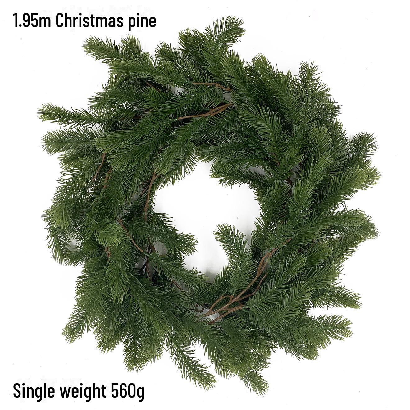 

1,95 м рождественская гирлянда из сосновых иголок - мягкая, для украшения дома и улицы