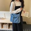 Multi-Pocket Denim Bag Large Capacity Retro Commuter Shoulder Bag