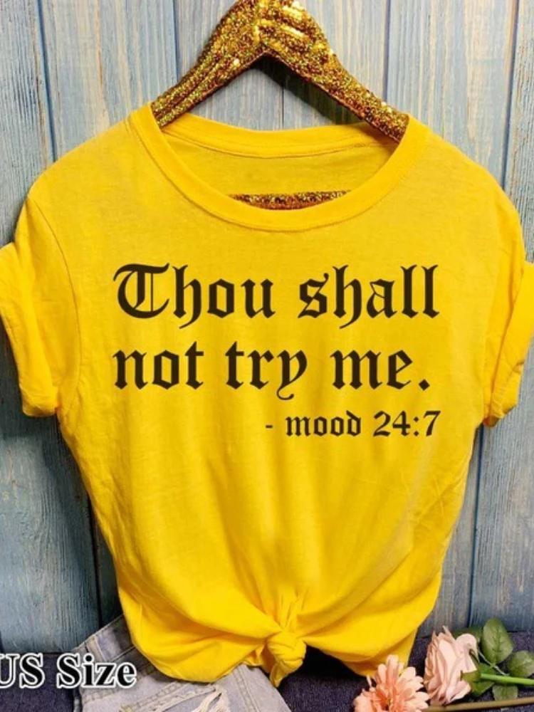 Thou Shall Not Try Me Letter Print T Shirt Women Short Sleeve O Neck Loose Women Tshirt Ladies Summer Tee Shirt Tops Clothes