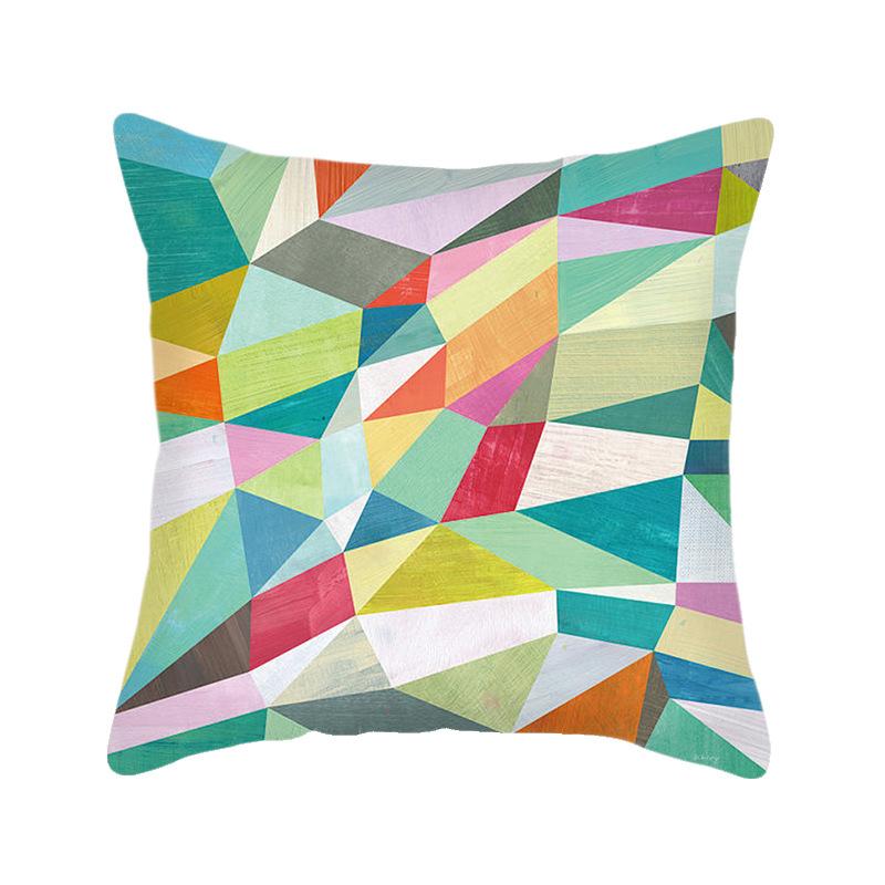 New European Style Simple Pillowcase Creative Geometric Cotton Cushion Cover