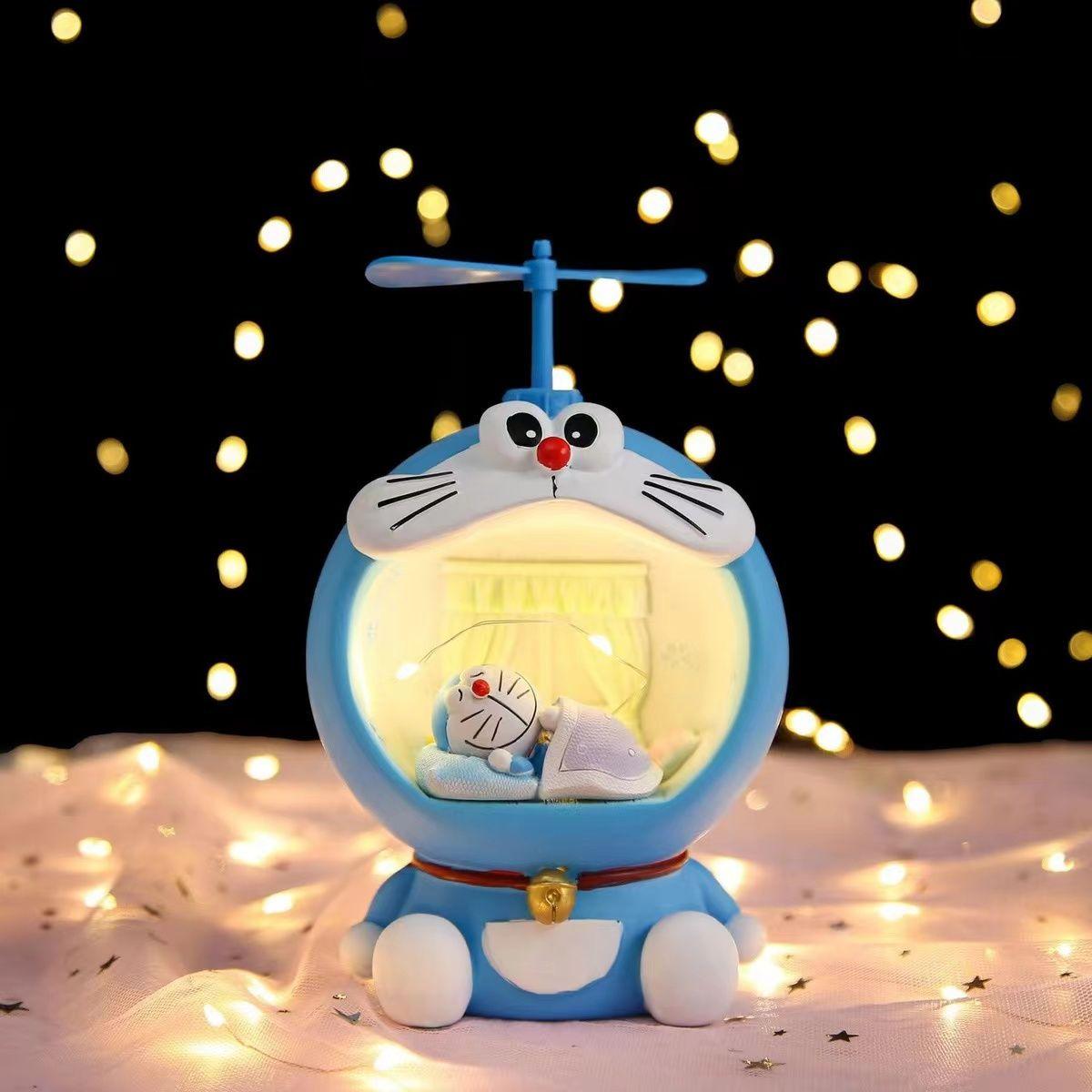 

Cute Doraemon Cat Decorative Night Light Birthday Gift, Fashionable and Creative Night Light for Girls and Children Blue Lifetime Happiness