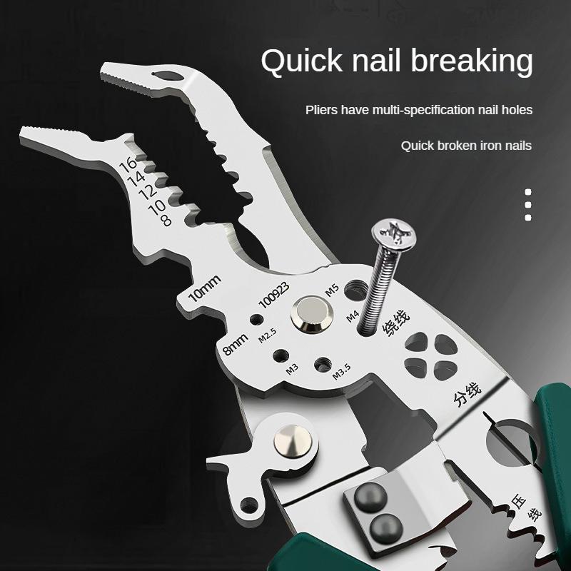 Wire Stripper Tool Cable Cutting Tool Multifunctional Electricians Portable Wire Cutter Wire Pliers Tool for Crimping Pulling