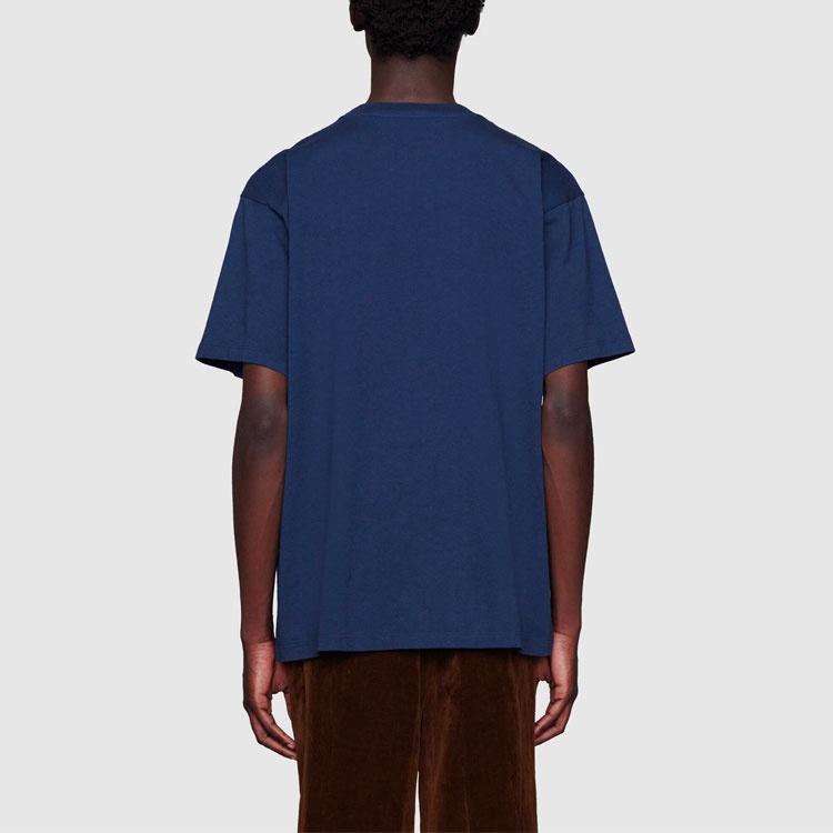 Gucci Interlocking G Stripe Print T-shirt 'Blue' Men's 616036-XJDAG-4684