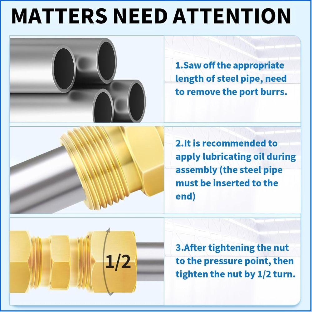 Brass Brass Compression Fitting Straight Straight Coupling Coupling Tube Fitting Connector
