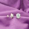 Oval Natural Aqua Chalcedony 925 Silver Stud Post Friend Gift Earrings Jewelry EE-149-5