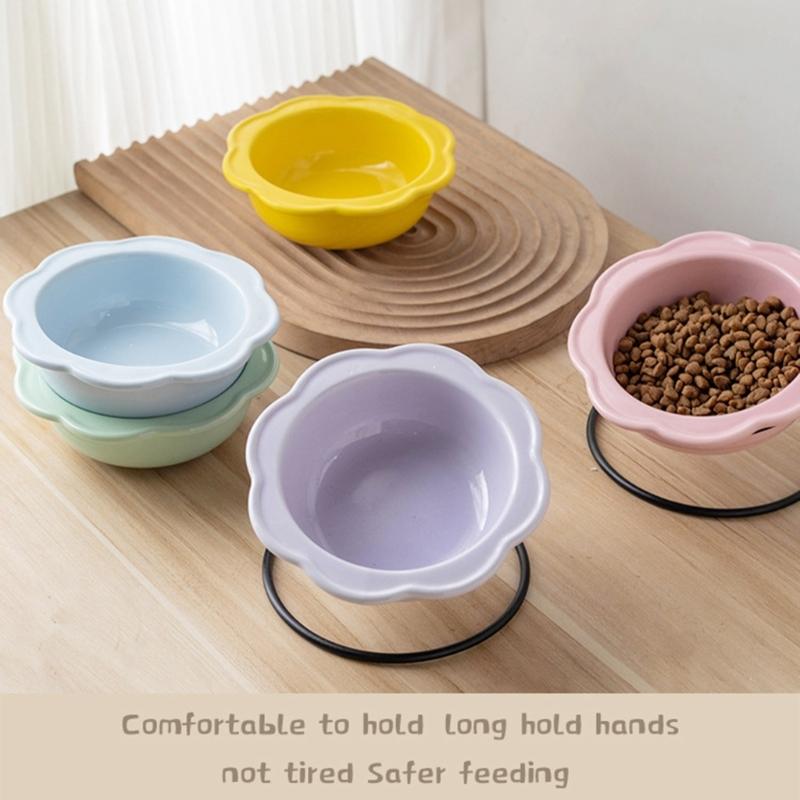 Ceramic Cats Water And Food Dish Bowl Nonslip Feeder Bowl For Pet Kitten Watering Feeding Tool Home Use