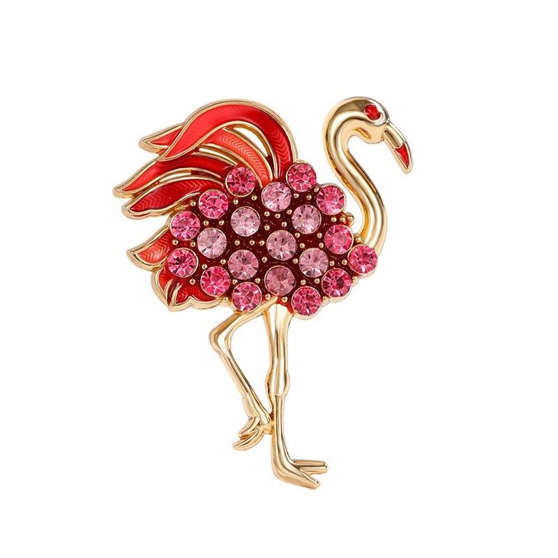 

Fashionable Red-crowned Crane Brooch, Anti-exposure Pin for Women, Metal Button To Fix Clothes, Wedding Party Gift рожевий