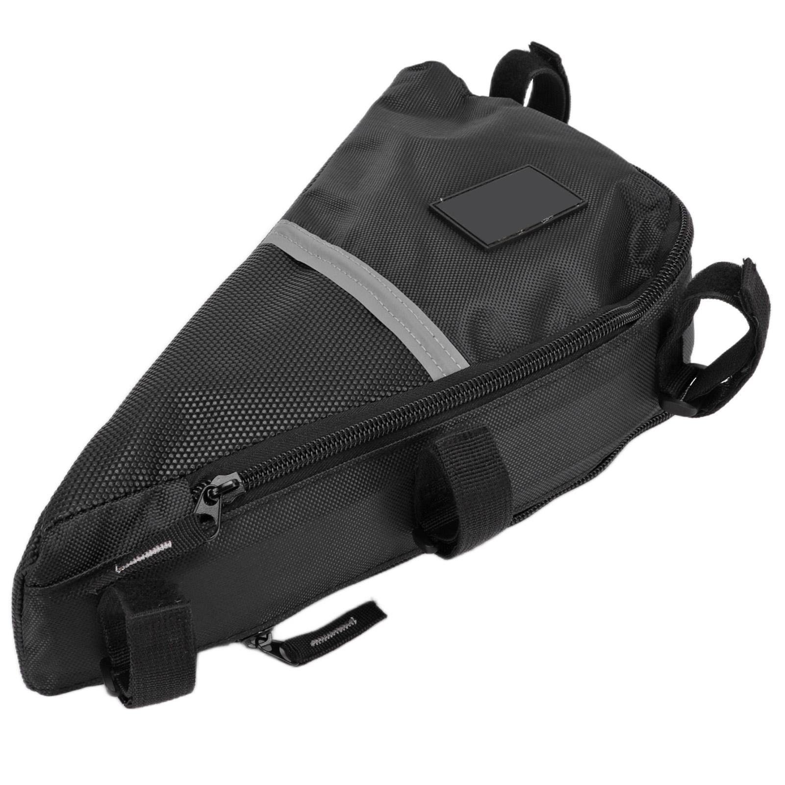 

Bike Bag Large Capacity Bike Storage Bag Durable Oxford Cloth Triangle Saddle Frame Pouch for CyclingBlack