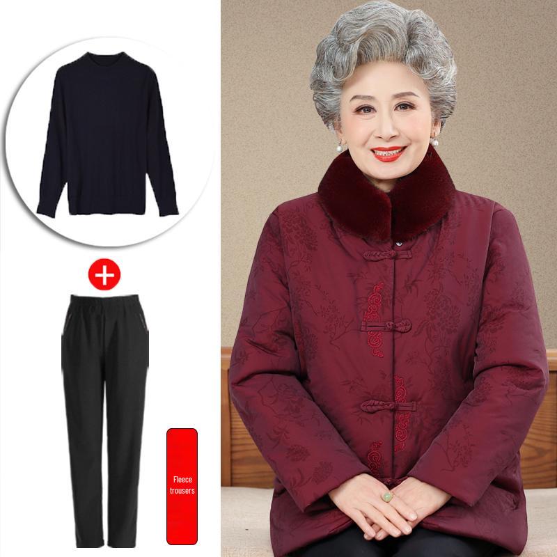 Hengyuanxiang Winter Cotton Jacket: Chinese Style for Elderly Women, Perfect for Grandma's Birthday or Mom's New Year Celebration